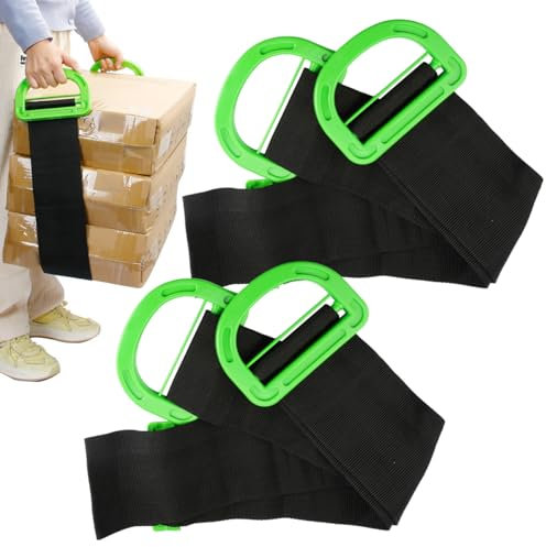 2 Stück Tragehilfe Tragegurte Umzug Kit, 160 cm Verstellbare Transportgurt Schwerlast, Lasten 100kg, Hebegurte für Möbel, Moving Straps Lifting Straps, Umzugsgurte für Boxen Möbeln Haushaltsgeräten