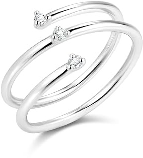 ALEXCRAFT Ringe für Damen Mehrlagige Layer Wicklung Stapelbar Offen Ringe