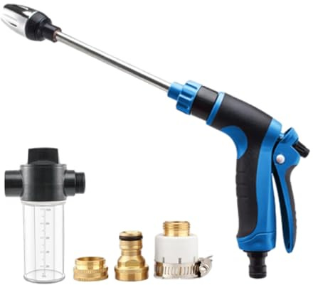 Powerjet Wasser, Power Jet Hochdruckpistole, 3 Sprühmodi Für Gartenschlauch, Robuster Außenreiniger, Ideal Für Autowäsche, Garten & Terrasse (Blau-B)