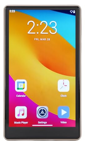 GEERYZHE 5-Zoll-HD-Touch-MP3-Player mit 4G/64G, WLAN, Bluetooth 5.0, UKW-Radio, E-Book-Reader, Taschenrechner, Diktiergerät und Lautsprecher – Ultimatives Tragbares Musik-Unterhaltungsgerät (Rot)