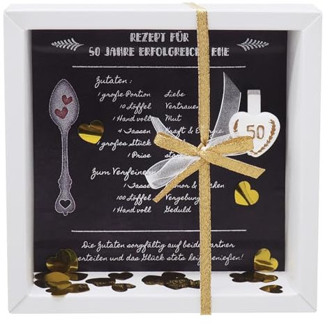 ZauberDeko Geldgeschenk Verpackung Goldhochzeit Gutschein Geschenk Goldene Hochzeit Rezept für 50 Jahre Ehe