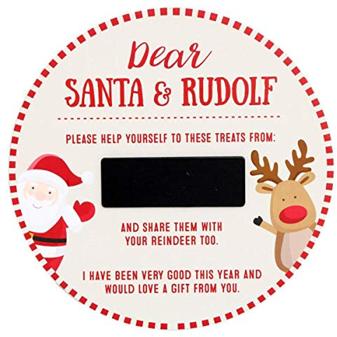 Carousel Home and Gifts Wooden Santa Reindeer Christmas Eve Mince Pie Personalised Treat Plate Platter