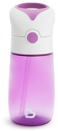 Munchkin Flip and Go - Bicchiere con cannuccia in Tritan, 350 ml, colore: viola, confezione da 1