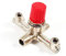 COMOK Double Outlet Tube Zinc Alloy Air Compressor Fittings Red Cap Regulator Pressure Valve Switch Manifold Part Accessories