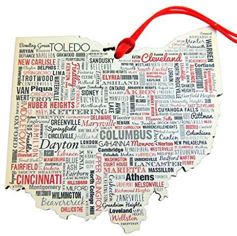 Westmon Works Ohio Ornament mit Stadtnamen aus Holz, Weihnachtsbaumschmuck, 12,7 cm