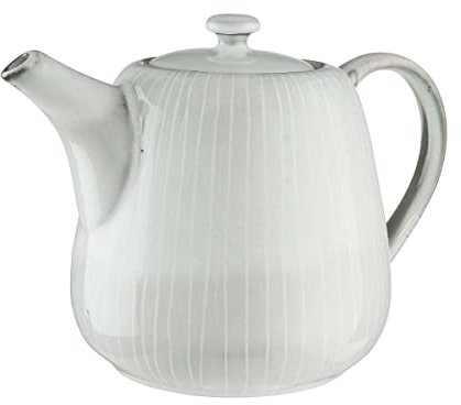 BUTLERS Teekanne mit Siebeinsatz1,2l Keramik Geschirr -HENLEY- Küche Accessoires für den gedeckten Tisch | Skandinavisches Landhaus Stil Deko | Mikrowelle und Spülmaschinegeeignet