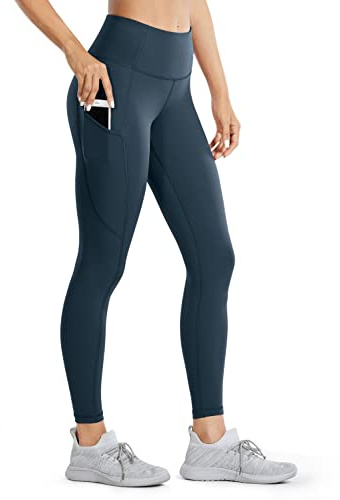 CRZ YOGA Naked Feeling Leggings with Pockets 25'' | Sleek, Decent Compression, Workout, Interior Drawstring, Pant for Women