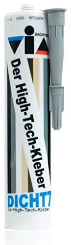 DICHT 7 Universal High-Tech Kleber á 310 ml/Kartusche in grau - Klebstoff & Dichtstoff für Metall, Glas, Kunststoff, Holz, Stein, Naturstein, Beton, Ziegel & Keramik - Haftstarker Universalkleber