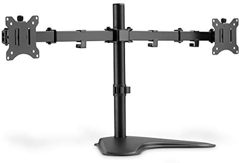 DIGITUS Monitorhalterung - Standfuß - 2 Monitore - Bis 32 Zoll - Bis 2X 8 kg - VESA 75x75, 100x100 - Schwarz
