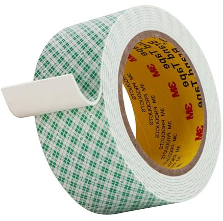 3M Nastro biadesivo in schiuma 4026 50 mm x 300 cm 1 rotolo Nastro biadesivo in poliuretano uretanico bianco spesso 1,6 mm per l'incollaggio il fissaggio e il montaggio di targhette per segnaletica