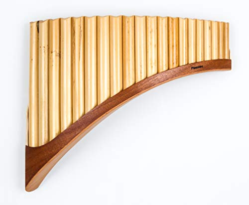 Plaschke Panflöte Konzert, Holzschuh Design, handgemacht mit Tasche 20 Rohre G-Dur