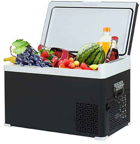 HCALORY Frigorifero Portatile 30L, Elettrico Frigorifero, Congelatore Portatile per Auto, Compressore, Mini Frigo per Casa e Auto, 12/24 V CC e 110-240 V CA, -20 ℃ - + 20 ℃
