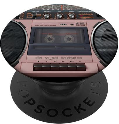 Boombox Throwback Retro Musik Stereo Pink Ghettoblaster PopSockets mit austauschbarem PopGrip