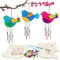 WEDNOK Vogel-Windspiel-Bastelset für Kinder, Holzvogel, Windspiel-Set, 3D-Vögel, DIY-Windspiele für Jungen, Mädchen, Garten, Innen- und Außenbereich, Frühlingsdekoration, Geburtstagsgeschenk, 6 Stück
