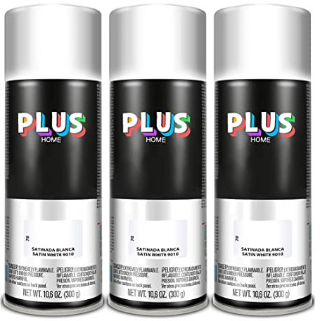 Pintura Spray 520cc para pintar todo tipo de super cies: madera, metal, cartón, tela, piedra, bra de vidrio, plásticos rígidos, etc para bricolaje y DIY.Blanco Satinato (Ral:9010)(Paquete de 3 )
