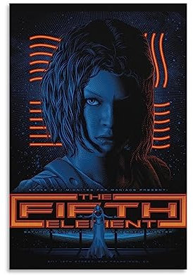BAOCE Filmposter The Fifth Element, Wandkunst, Poster, Heimdekoration, Bild, Leinwand, Gemälde, Poster, 60 x 90 cm, 3 Stück