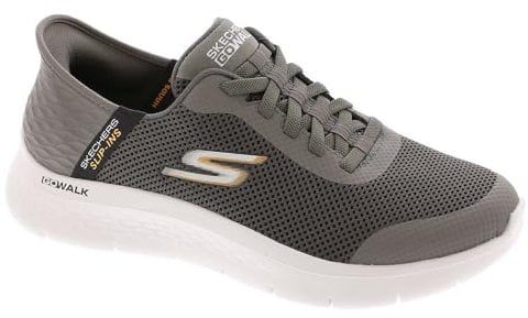 Skechers - Zapatillas Flexibles sin Cordones para Hombre, Calzado fácil sin Manos, para Caminar, Marrón, 44 EU