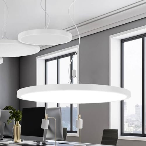Smarte LED-Panel Büro Deckenleuchte weiß rund Ø60cm RGB+CCT Farbwechsel Lichtfarbe 2700K-6500K 32W 4600lm dimmbar incl. Fernbedienung App-steuerbar über AwoX Smart Control Alexa Google Assistant