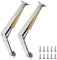 Lalago Lot de 2 charnières de support de couvercle 100 N/PC, angle réglable, charnières robustes à ressort à gaz pour boîte en bois, armoire murale, argent, finition brossée