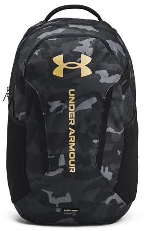 Under Armour Herren 29L Hustle 6 Rucksack, Black/Metallic Gold, One Size