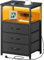 Seventable Table de Chevet Connectée 3 Tiroirs avec Prise USB & LED RGB - Table d'Appoint Multifonction pour Chambre/Salon (1, Noir)