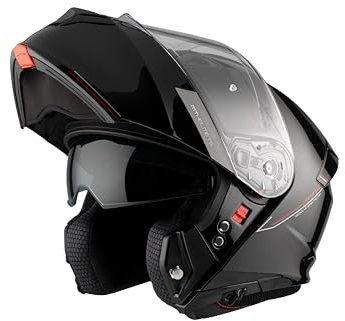 MT Helmets Genesis SV – Casco Moto Modular con Visor Solar Retráctil, Calota HIRP, Pantalla Antivaho y Preparado para Intercomunicador | Homologado ECE 22.06 & Dot