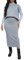VERWIN Damen 2-teiliges Pullover-Set, Strick, Rollkragen, langärmelig, figurbetont, Pullover, Rock, Anzug, bauchfreies Top und Kleid-Outfits, Grau, M