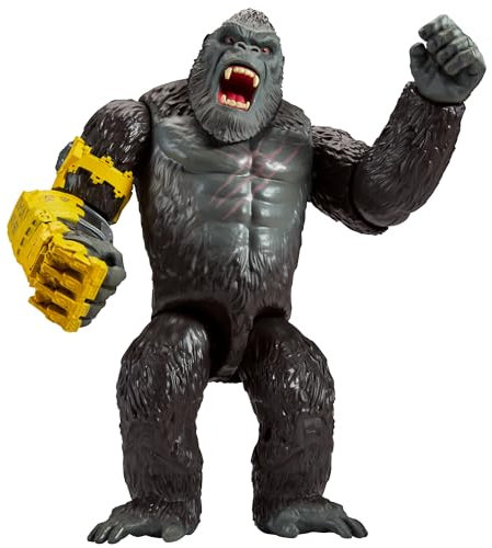 Monsterverse - Figura Giant King Kong basada en la película de Godzilla vs. Kong, Figura de 28 cm, Accesorios incluidos para recrear luchas, Múltiple puntos de articulación, +3 años, Famosa (MN300200)