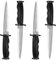 Nizirioo 4 Stück Gummi Kampfkunst Trainingsmesser, 25 cm Gummi Trainingsmesser, Rubber Training Knife, Gefälschte Messer, Training Knife, Gefälschtes Scherzmesser(Silber)