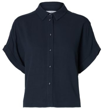 SELECTED FEMME Damen Slfviva Ss Cropped Shirt Noos Kurzarmbluse (1er Pack)