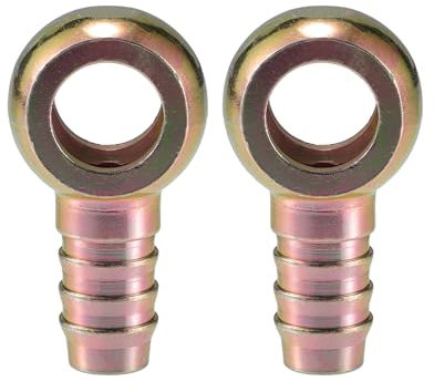 A ABSOPRO Universal Banjo Bolt 16mm ID 16mm OD Banjo Bolt Hose Barb Fitting Adapter Replacement for Motorcycle Car Metal Bronze Tone (Set of 2)