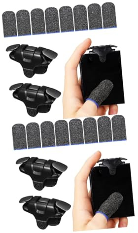 BESTonZON 2sätze Mobile Phone Gaming Trigger Mit Ergonomischen Game Finger Sleeves Für Spielerlebnis Kompatibel Mit Smartphones Silberner Fingerhandschuhe