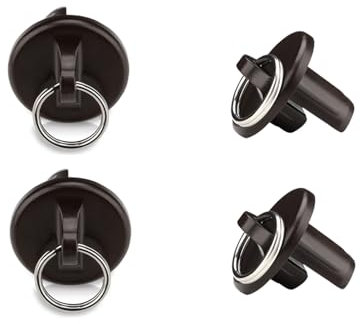 IVYSUN Sonnenschutz-Teile, Endkappe mit Ring, wetterbeständig, für Coolaroo Außenrollos, Rollos (Braun, 2 Paar)