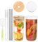 Jissta 730ML Bubble Tea Becher 2er, Trinkbecher Gläser mit Deckel und Strohhalm, Trinkgläser Bubble Tea Set, Wiederverwendbaren Becher für Iced Coffee, Smoothie, Cocktail, Bier