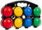 ADEPTNA Enjoy Outdoor Fun with 8 Pcs French Boules Set - Vibrant Durable Plastic Balls in 4 Colours with Carry Case - Perfect for Adults and Kids Summer Games