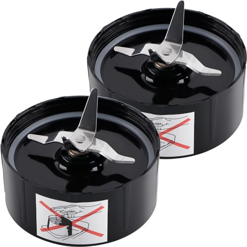 Equust 2er-Pack Cross-Klingen-Ersatzteile, funktioniert mit Magic Bullet 250 W Mixern, Modell MB1001-Serie, schwarz