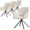 ML-Design Esszimmerstühle drehbar 4er Set, Textil Webstoff, Creme, Wohnzimmerstuhl mit Armlehne/Rückenlehne, 360° Drehstuhl, Polsterstuhl mit Metallbeine, Ergonomische Sessel, Küchenstuhl Loungesessel