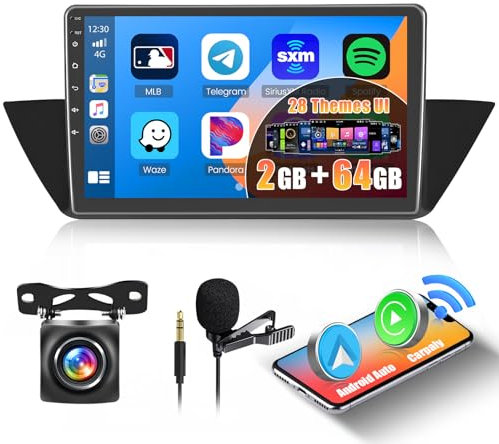 Inefala 2G+64G für BMW X1 E84 2010-2016, Autoradio Android 13 mit Wireless CarPlay, Android Auto, 9 Touchscreen Radio Auto mit GPS, WiFi, RDS/FM, USB, SWC, Mikrofon, Rückfahrkamera