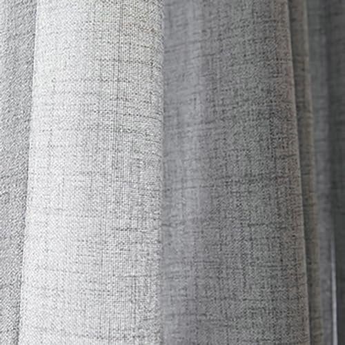 Homxi Vorhang Lichtundurchlässig 2er Set,2 x 102W x 160H cm,Gardinen Wohnzimmer Durchsichtig Grau Einfarbig Ösenvorhang Modern