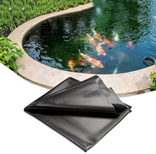 1x2.0m 3x4.0m 6x7.0m Telo per Laghetto Grande Rivestimento per Laghetti, Telo per Laghetto da Giardino, flessibile Fodera Per Laghetto, per cascate, ruscelli ed edifici, Resistente ai raggi UV Nero(4x