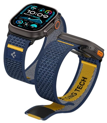 Spigen Cinturino Athlex Air Compatibile con Apple Watch Ultra 2/1 49mm, Series 10 46mm, Series 9/8/7/6/5/4 45mm/44mm e Series 3/2/1 42mm - Blu navy attivo