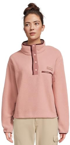 Columbia Helvetia II Cropped Half Snap Fleece für Damen, Radiergummi Pink/Fig/Rich Wine