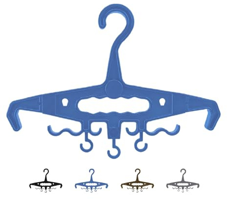 Comanyi Multifunktionaler Kleiderbügel, taktischer Kleiderbügel mit Haken, super tragender bügel mit bequemem Griff, geeignet für den Außenbereich (blau)
