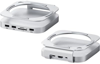 Hagibis Mac mini M4 Hub & Stand with SSD Enclosure, 3 in 1 USB Type-C Docking Station with M.2 NVMe SSD Case, 4K@60Hz HDMI, 10Gbps USB3.2 Gen2, SD4.0, TF4.0, 5V/2A Power Supply for M4 Pro (MC60H)
