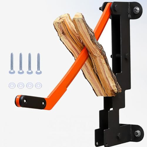 Wall Mounted Kindling Splitter, Soft Firewood Kindling Splitter, Manual Log Splitters Wood Cutter, Heavy Duty Carbon Steel Kindling Maker for Camping Backyard Barbecue Picnic