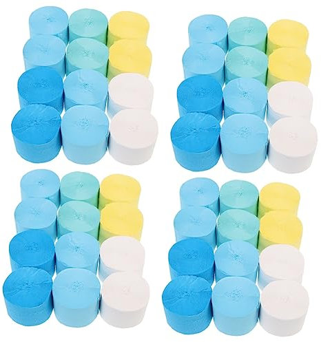 HOLIDYOYO 4 Sätze Dekoratives Band Girlande Streamer Lametta Randbereich Golddekorationsparty Festival Regenbogen-partydekorationen Punkt Teeparty-Dekorationen Papier 12 Rollen * 4