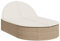 Gecheer Doppel-Sonnenliege mit Auflagen Doppelliege Gartenliege Relaxliege Rattanliege Strandliege Beige Poly Rattan