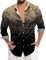 Disco Hemd Herren 70er Outfit Glitzer Hemden Langarm Glänzende Business Shirt Freizeithemden für Männer Party Karneval Kustüm Discokugel Nachtklub Musikfestival Pailletten Silvester Outfit Herren