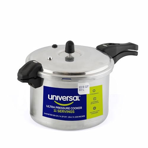 Universal Olla a presión ultra antioxidante de 10.5 cuartos de galón, olla a presión de aluminio para 11 porciones, olla a presión con distribución uniforme del calor, diámetro de 10.4 pulgadas,
