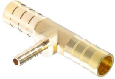 Sctihwelire Raccordo a T in ottone con raccordo a T a 3 vie, adattatore a T, da 3/8 (10 mm) a 5/32 (4 mm) a 3/8 (10 mm) a 3/8 (10 mm) kit di riparazione per tubi di linea/carburante/aria